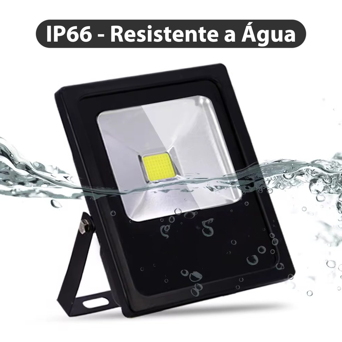 Refletor Led Holofote 30w Bivolt Resistente À Chuva e Pó:branco Frio - 3