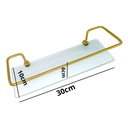 Ver imagem 5 de Kit C/ 2 Porta Shampoo Reto Dourado com Vidro Incolor