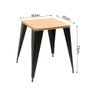 Kit 2 Mesas 60x60cm Design Premium Iron Tolix Industrial Preto Tampo Sublimado - 4