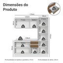 Ver imagem 3 de Armário de Cozinha Compacta 100% MDF 170 cm Branco/Rustic/Crema Smart Madesa 02