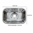 Ver imagem 4 de Cuba Inox 56x34x17 - Aço 430 Poli-steel + Válvula Cor Inox Polido - Alto Brilho