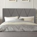 Ver imagem 2 de Cabeceira Estofada Cama Box King Jade 195cm Courino:cinza Escuro