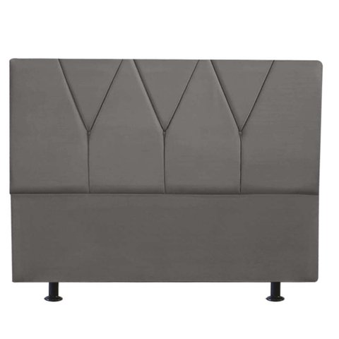 Cabeceira Estofada Cama Box King Jade 195cm Courino:cinza Escuro