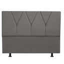 Ver imagem 1 de Cabeceira Estofada Cama Box King Jade 195cm Courino:cinza Escuro