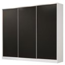 Ver imagem 2 de Guarda-Roupa Casal 100% MDF Madesa Royale 3 Portas de Correr Branco/Preto Cor:Branco/Preto