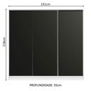 Ver imagem 3 de Guarda-Roupa Casal 100% MDF Madesa Royale 3 Portas de Correr Branco/Preto Cor:Branco/Preto