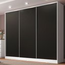 Ver imagem 1 de Guarda-Roupa Casal 100% MDF Madesa Royale 3 Portas de Correr Branco/Preto Cor:Branco/Preto