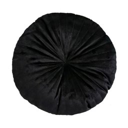 2 Almofadas Redondas Rendy em Veludo Preto e Branco - 3