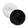 2 Almofadas Redondas Rendy em Veludo Preto e Branco - 1