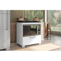 Armario Para Cooktop 5 Bocas Branco Albânia Casa Mobilia - 2