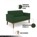 Ver imagem 3 de Poltrona Namoradeira Decorativa Isabella Pés Fixo em Madeira Castanho Veludo Verde Esmeralda G19 - G