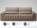 Ver imagem 4 de Sofá com Porta Copos Carregador USB Ret Rec Murano 2,50m Velosuede Marrom - NETSOFAS