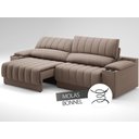 Ver imagem 6 de Sofá com Porta Copos Carregador USB Ret Rec Murano 2,50m Velosuede Marrom - NETSOFAS