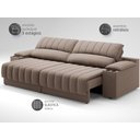 Ver imagem 5 de Sofá com Porta Copos Carregador USB Ret Rec Murano 2,50m Velosuede Marrom - NETSOFAS
