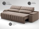 Ver imagem 5 de Sofá com Porta Copos Carregador USB Ret Rec Murano 2,50m Velosuede Marrom - NETSOFAS