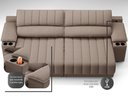 Ver imagem 2 de Sofá com Porta Copos Carregador USB Ret Rec Murano 2,50m Velosuede Marrom - NETSOFAS