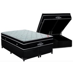 Cama Box com Baú Queen Blindado + Colchão de Molas Ensacadas - Ortobom - Elegant Superpocket 158x198 - 1