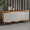 Ver imagem 2 de Buffet Aparador Sala de Jantar Estar 4 Portas Flip Mel com Off White