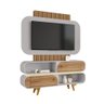 Estante para Tv até 55 Polegadas Camboriú 2 Portas com Led Cinamomo/off White - Móveis Bechara - 2
