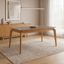 Ver imagem 1 de Mesa de Jantar Madeira Maciça 6 Lugares com Tampo MDF e Vidro Petra Premium 160x90cm Freijó/Bronze
