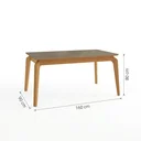 Ver imagem 3 de Mesa de Jantar Madeira Maciça 6 Lugares com Tampo MDF e Vidro Petra Premium 160x90cm Freijó/Bronze