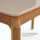 Ver imagem 5 de Mesa de Jantar Madeira Maciça 6 Lugares com Tampo MDF e Vidro Petra Premium 160x90cm Freijó/Bronze