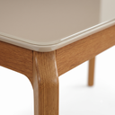 Ver mais imagens de Mesa de Jantar Madeira Maciça 6 Lugares com Tampo MDF e Vidro Petra Premium 160x90cm Freijó/Bronze