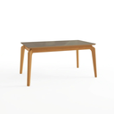 Ver imagem 2 de Mesa de Jantar Madeira Maciça 6 Lugares com Tampo MDF e Vidro Petra Premium 160x90cm Freijó/Bronze