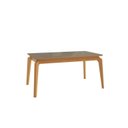 Ver imagem 6 de Mesa de Jantar Madeira Maciça 6 Lugares com Tampo MDF e Vidro Petra Premium 160x90cm Freijó/Bronze
