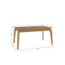 Ver imagem 7 de Mesa de Jantar Madeira Maciça 6 Lugares com Tampo MDF e Vidro Petra Premium 160x90cm Freijó/Bronze