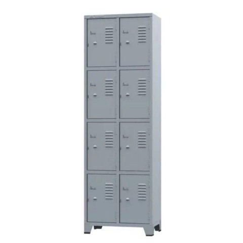 Armário Locker para Vestiário 8 Portas Pequenas Cinza