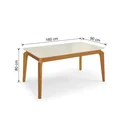 Ver imagem 3 de Mesa de Jantar de Madeira Maciça com Tampo MDF e Vidro Petra 160x90cm Off White