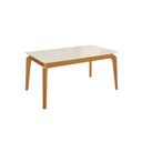 Ver imagem 6 de Mesa de Jantar de Madeira Maciça com Tampo MDF e Vidro Petra 160x90cm Off White