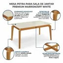 Ver imagem 4 de Mesa de Jantar de Madeira Maciça com Tampo MDF e Vidro Petra 160x90cm Off White