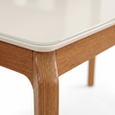 Ver mais imagens de Mesa de Jantar de Madeira Maciça com Tampo MDF e Vidro Petra 160x90cm Off White