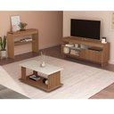 Ver imagem 1 de Kit para Sala de Estar Rack Ripado e Aparador e Mesa de Centro City Marrom