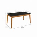 Ver imagem 7 de Mesa de Jantar de Madeira Maciça com Tampo MDF e Vidro Petra 160x90cm Preto