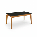 Ver imagem 2 de Mesa de Jantar de Madeira Maciça com Tampo MDF e Vidro Petra 160x90cm Preto