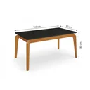 Ver imagem 3 de Mesa de Jantar de Madeira Maciça com Tampo MDF e Vidro Petra 160x90cm Preto