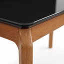 Ver mais imagens de Mesa de Jantar de Madeira Maciça com Tampo MDF e Vidro Petra 160x90cm Preto