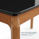 Ver imagem 5 de Mesa de Jantar de Madeira Maciça com Tampo MDF e Vidro Petra 160x90cm Preto