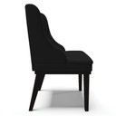 Ver imagem 6 de Kit 4 Cadeiras Estofadas para Sala de Jantar Base Fixa de Madeira Preto Lia Linho Preto - Ibiza