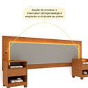 Ver imagem 5 de Cabeceira Box Casal/Queen Organica Luna 100% MDF LED Carregador USB E 2 Gavetas 268cm x 72cm Yescasa Marrom Cinamomo/Off White