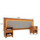 Ver imagem 2 de Cabeceira Box Casal/Queen Organica Luna 100% MDF LED e Carregador USB e 2 Gavetas 268cm x 72cm Yescasa