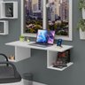 Mesa Suspensa Escrivaninha Computador 900x420 C/ Prateleiras	- Branco - 1
