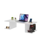 Ver imagem 3 de Mesa Suspensa Escrivaninha Computador 900x420 C/ Prateleiras - Branco