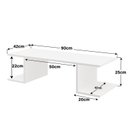 Ver imagem 4 de Mesa Suspensa Escrivaninha Computador 900x420 C/ Prateleiras - Branco