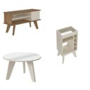 Ver imagem 2 de Kit para Sala de Estar Rack e Mesa de Centro e Bar Frank Marrom 100% MDF