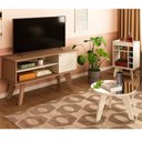 Ver imagem 1 de Kit para Sala de Estar Rack e Mesa de Centro e Bar Frank Marrom 100% MDF