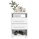 Ver imagem 4 de Mesa de Cabeceira 2 Gavetas 2 Nichos 45 cm Valente Plus Branco Rudk